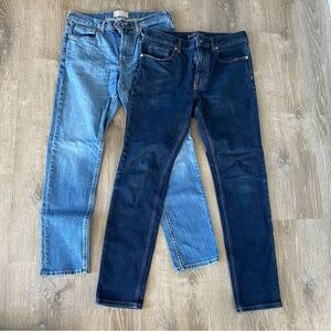Light and Dark Wash Slim Cut Everlane Jeans Bundle, Size 32